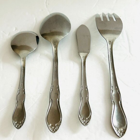 Oneida Homestead Stainless 4 Piece Hostess Serving Set Simeon L George H Rogers - Picture 4 of 6